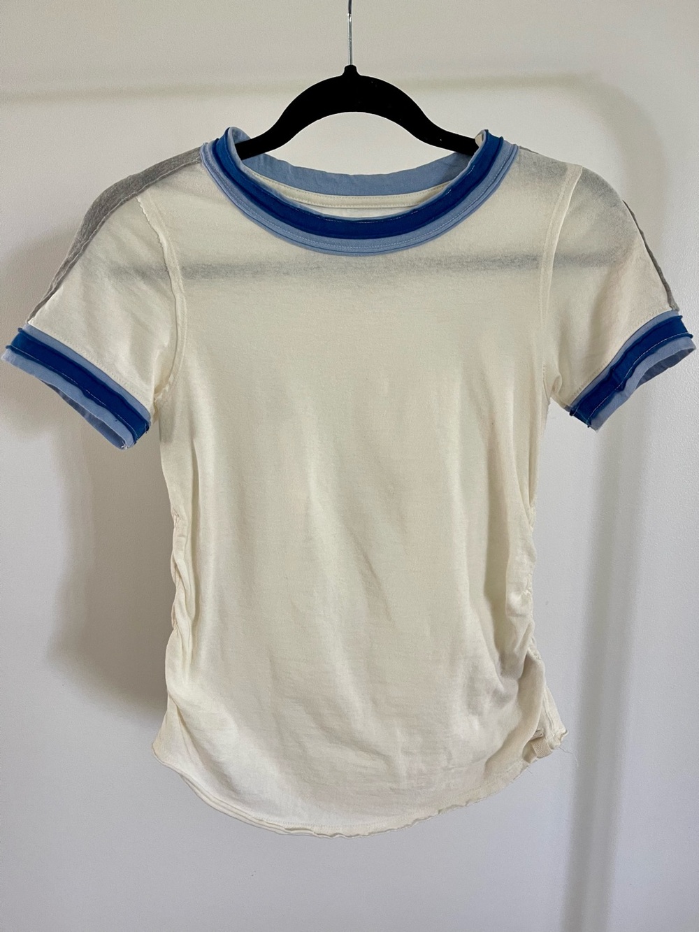 Free people Short Sleeve Tee with Blue Trim